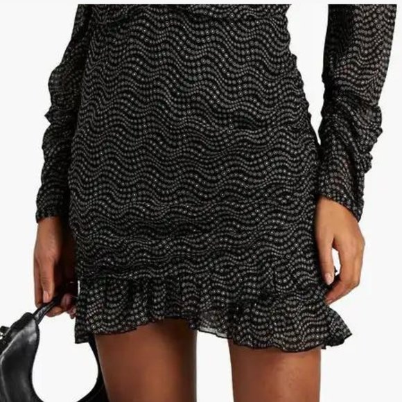 ba&sh Little Ruched Printed Georgette Mini Dress - Picture 4 of 16